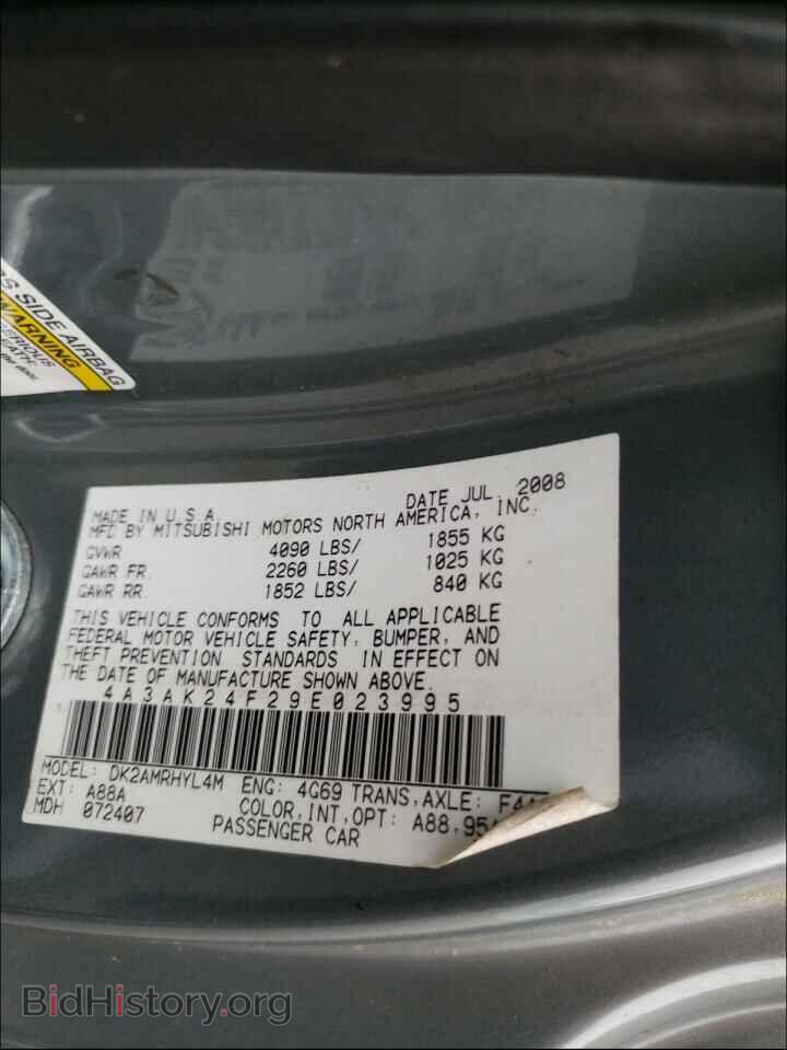 2009 MITSUBISHI ECLIPSE - VIN: 4A3AK24F29E023995 - Photo 10