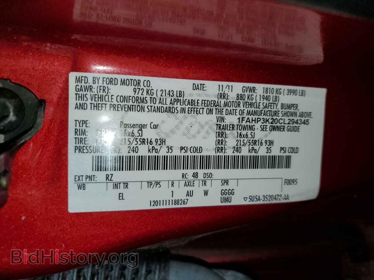 2012 FORD FOCUS - VIN: 1FAHP3K20CL294345 - Фото 13