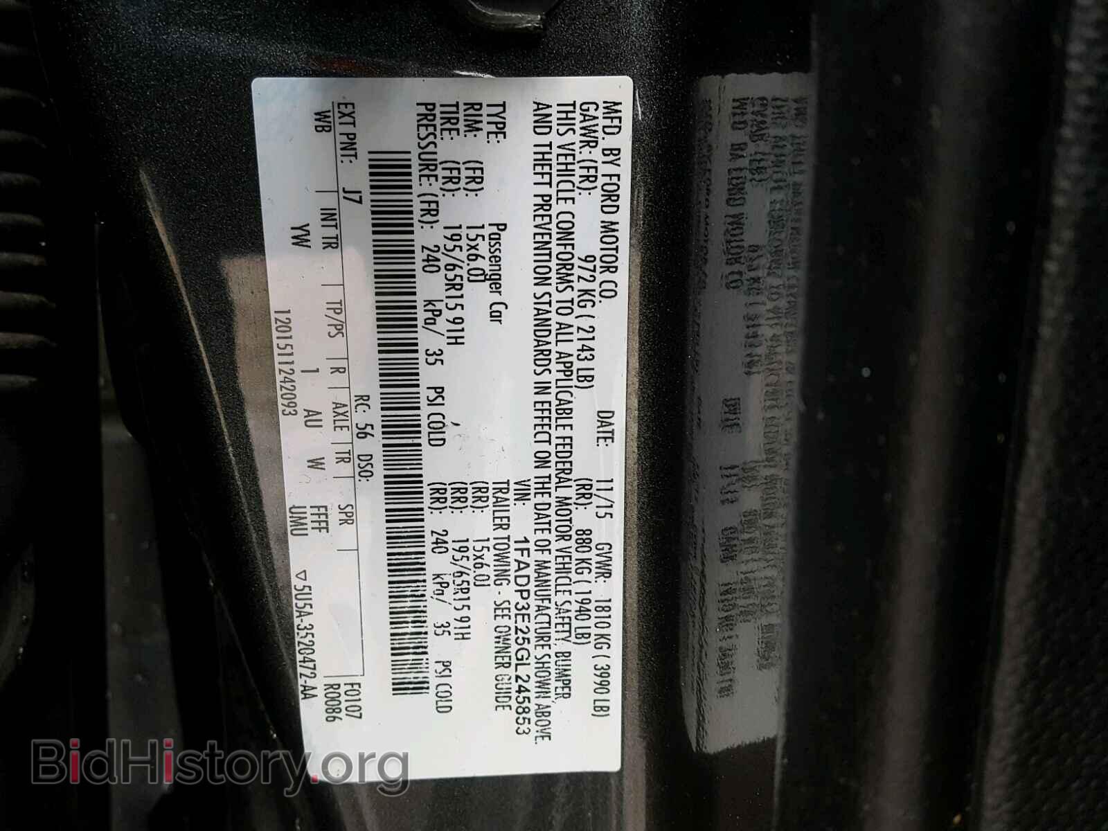 2016 FORD FOCUS - VIN: 1FADP3E25GL245853 - Фото 10