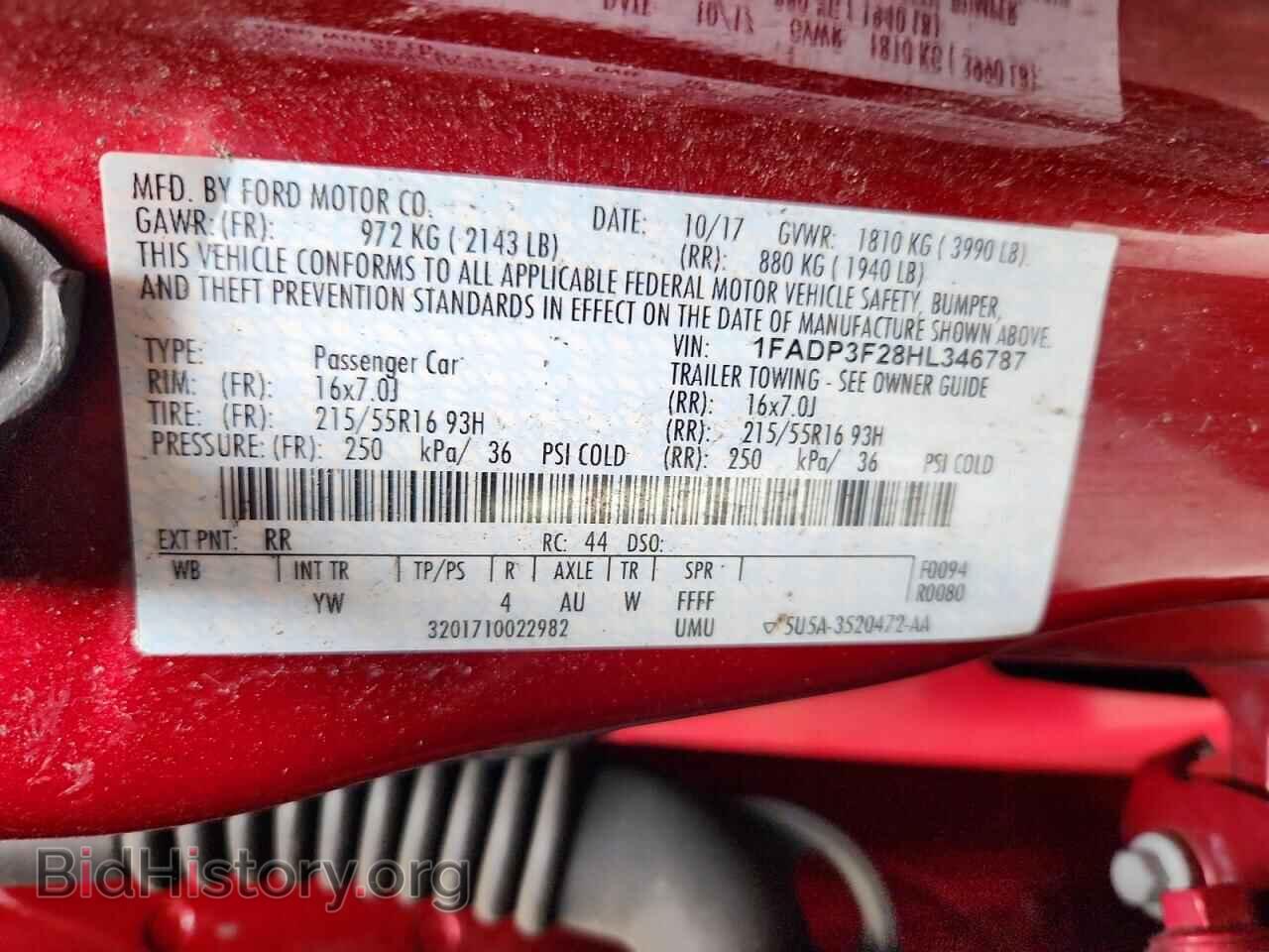 2017 FORD FOCUS - VIN: 1FADP3F28HL346787 - Фото 12