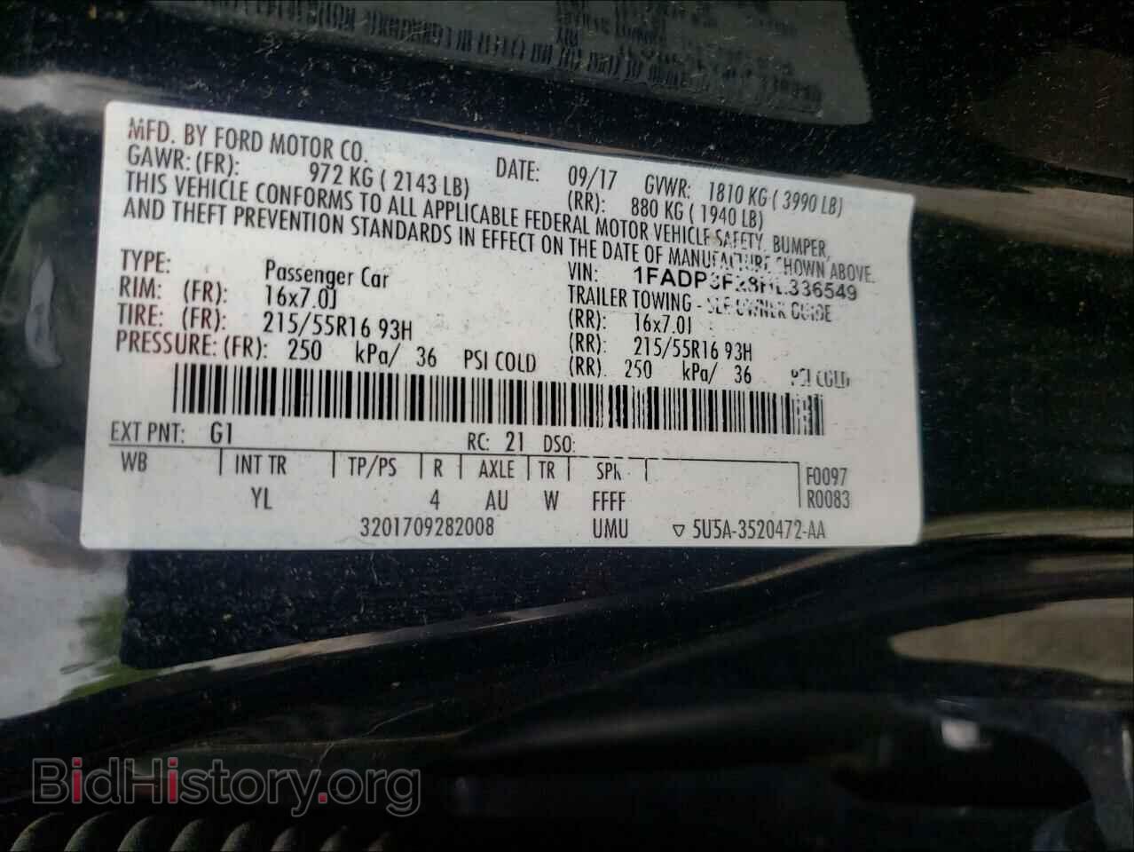 2017 FORD FOCUS - VIN: 1FADP3F28HL336549 - Photo 10
