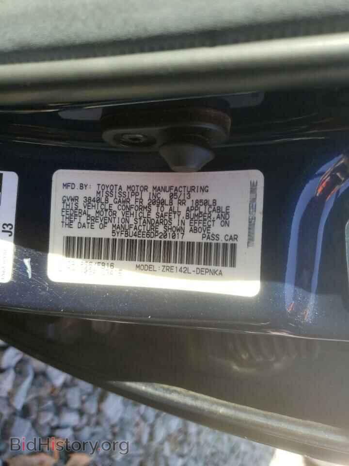2013 TOYOTA COROLLA - VIN: 5YFBU4EE6DP201017 - Фото 10