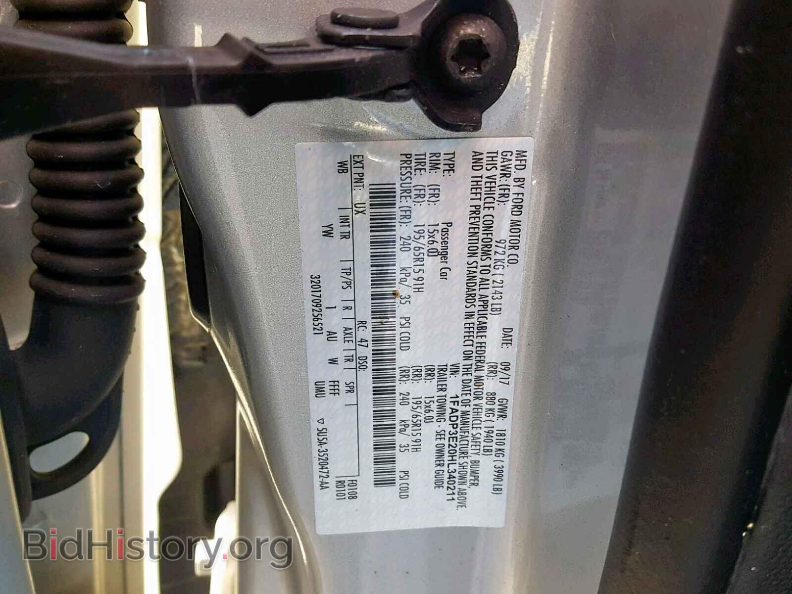 2017 FORD FOCUS - VIN: 1FADP3E20HL340211 - Фото 10
