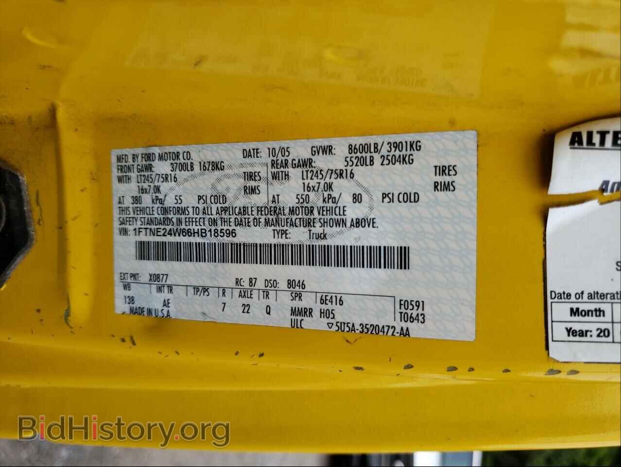 2006 FORD ECONOLINE - VIN: 1FTNE24W66HB18596 - Фото 10