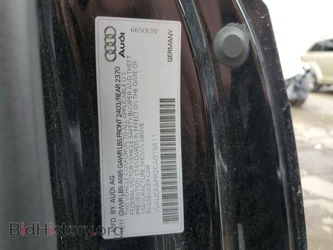 2012 AUDI A5 - VIN: WAUCFAFR2CA015411 - Фото 12