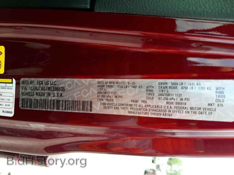 2021 Jeep GLADIATOR (VIN 1C6HJTAG7ML596605) — фото 10 из 10