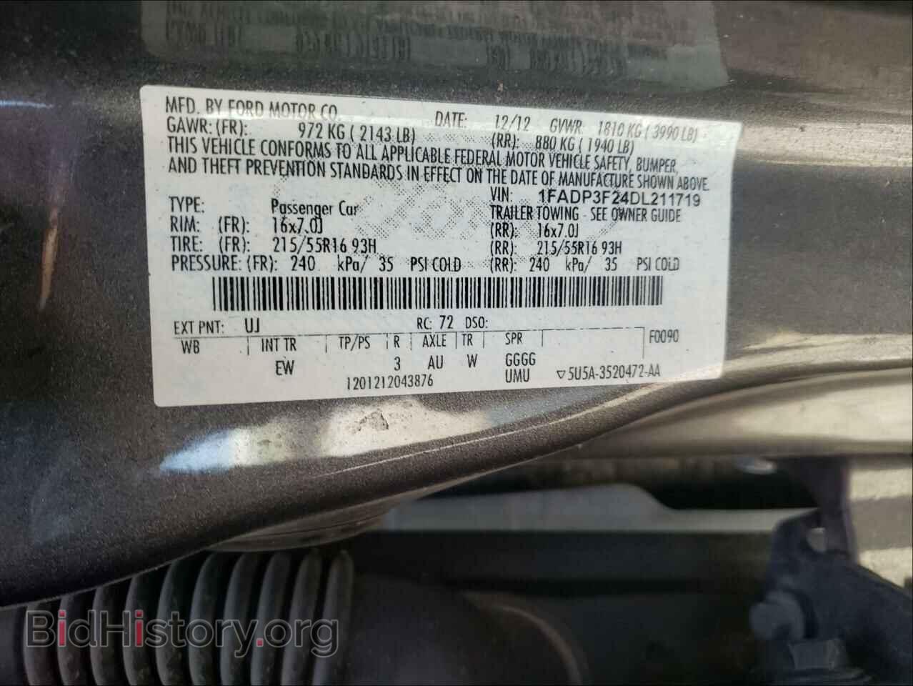 2013 FORD FOCUS - VIN: 1FADP3F24DL211719 - Photo 10