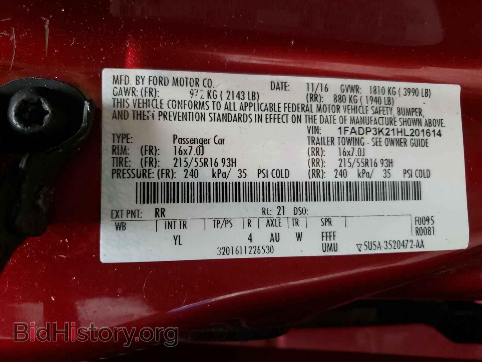 2017 FORD FOCUS - VIN: 1FADP3K21HL201614 - Фото 10