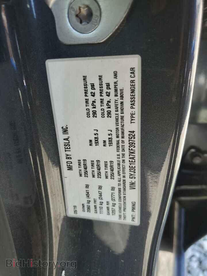 2019 TESLA MODEL 3 - VIN: 5YJ3E1EA7KF397524 - Photo 14