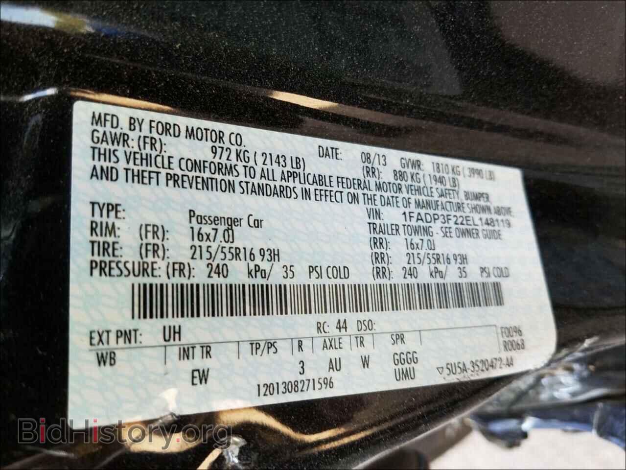 2014 FORD FOCUS - VIN: 1FADP3F22EL148119 - Фото 10