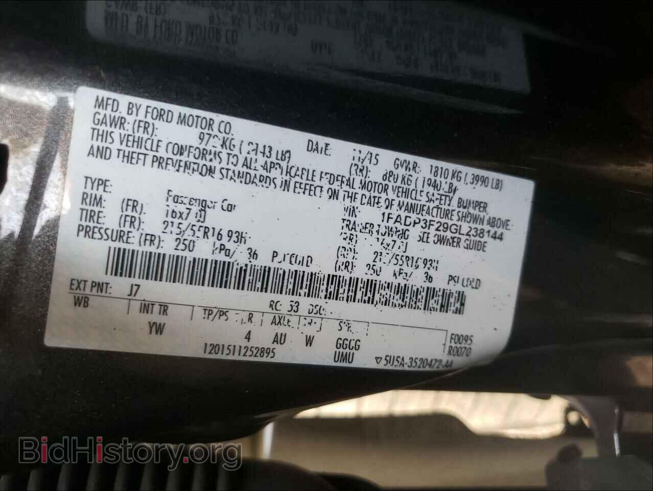 2016 FORD FOCUS - VIN: 1FADP3F29GL238144 - Фото 10