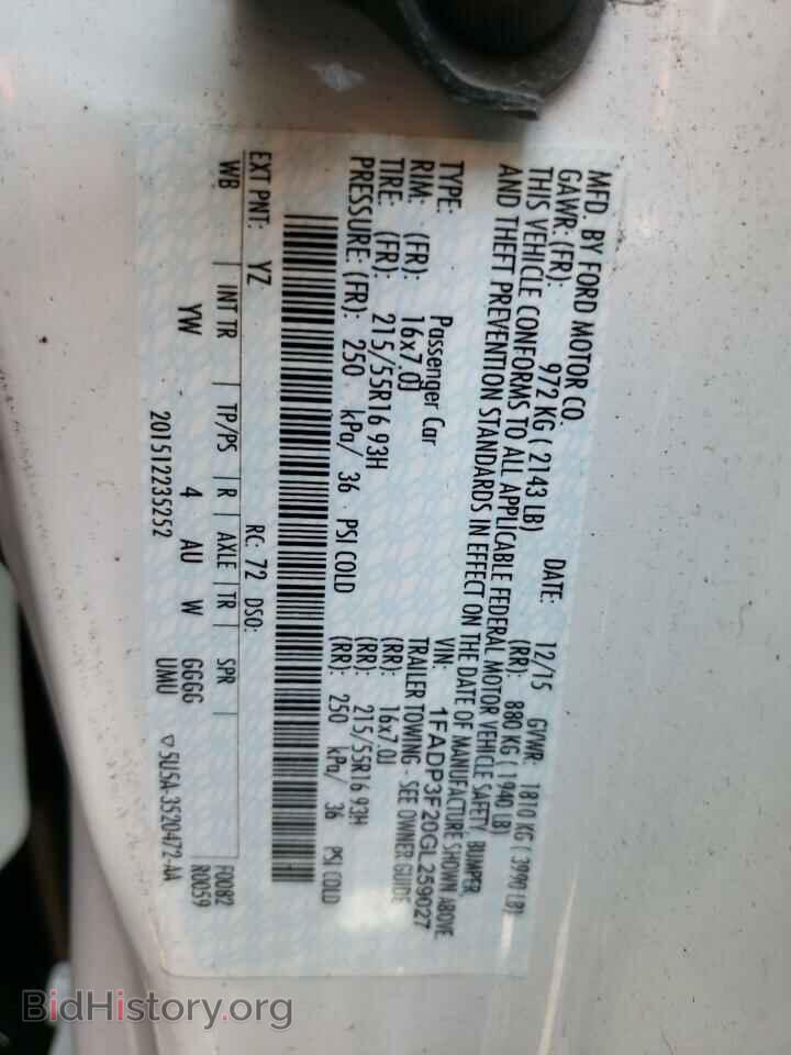 2016 FORD FOCUS - VIN: 1FADP3F20GL259027 - Фото 10