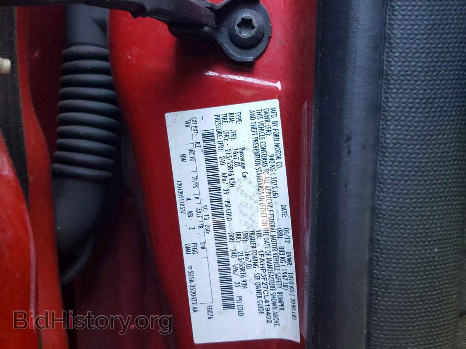 2012 FORD FOCUS SE - VIN: 1FAHP3F27CL419402 - Фото 10