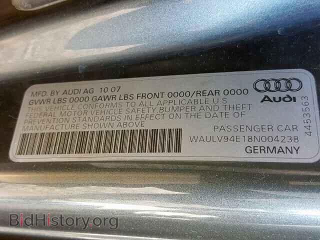 2008 AUDI A8 - VIN: WAULV94E18N004238 - Фото 10