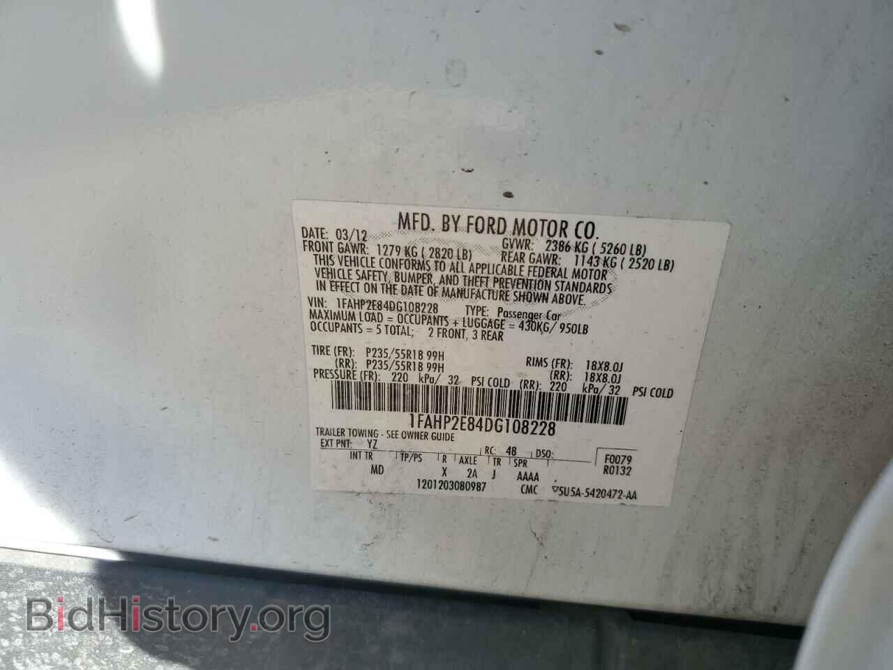 2013 FORD TAURUS - VIN: 1FAHP2E84DG108228 - Photo 10