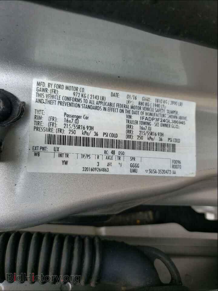 2016 FORD FOCUS - VIN: 1FADP3F24GL386945 - Фото 10