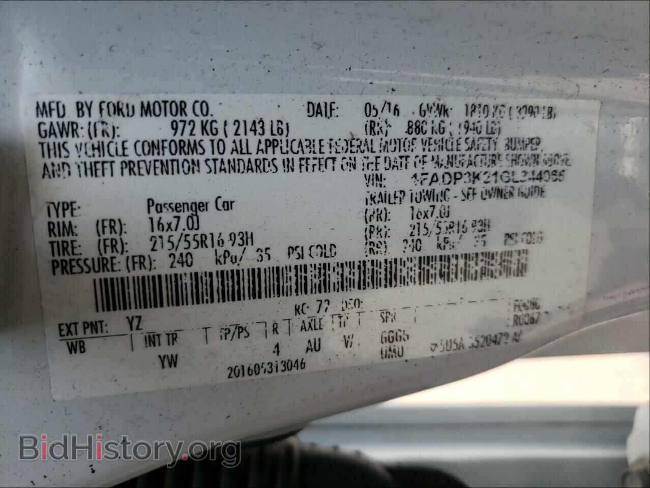 2016 FORD FOCUS - VIN: 1FADP3K21GL344965 - Фото 10