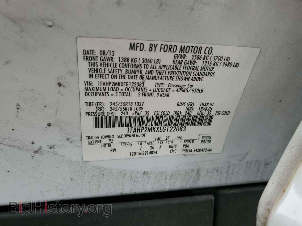 2014 FORD TAURUS - VIN: 1FAHP2MKXEG122083 - Фото 12