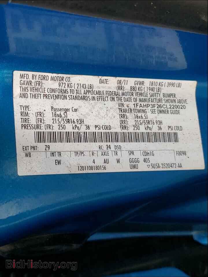 2012 FORD FOCUS - VIN: 1FAHP3F26CL220020 - Фото 10