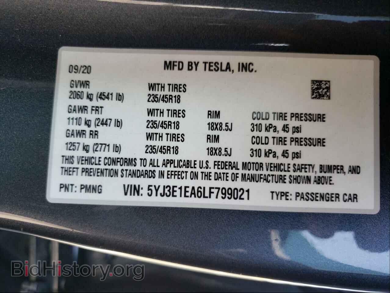 2020 TESLA MODEL 3 - VIN: 5YJ3E1EA6LF799021 - Photo 10