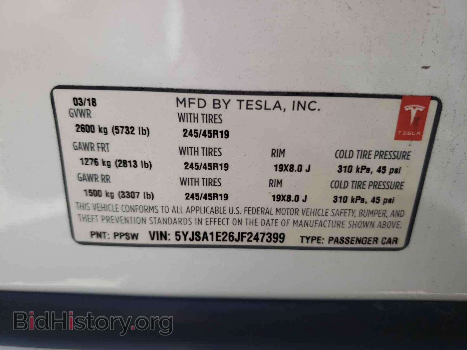 2018 TESLA MODEL S - VIN: 5YJSA1E26JF247399 - Photo 10