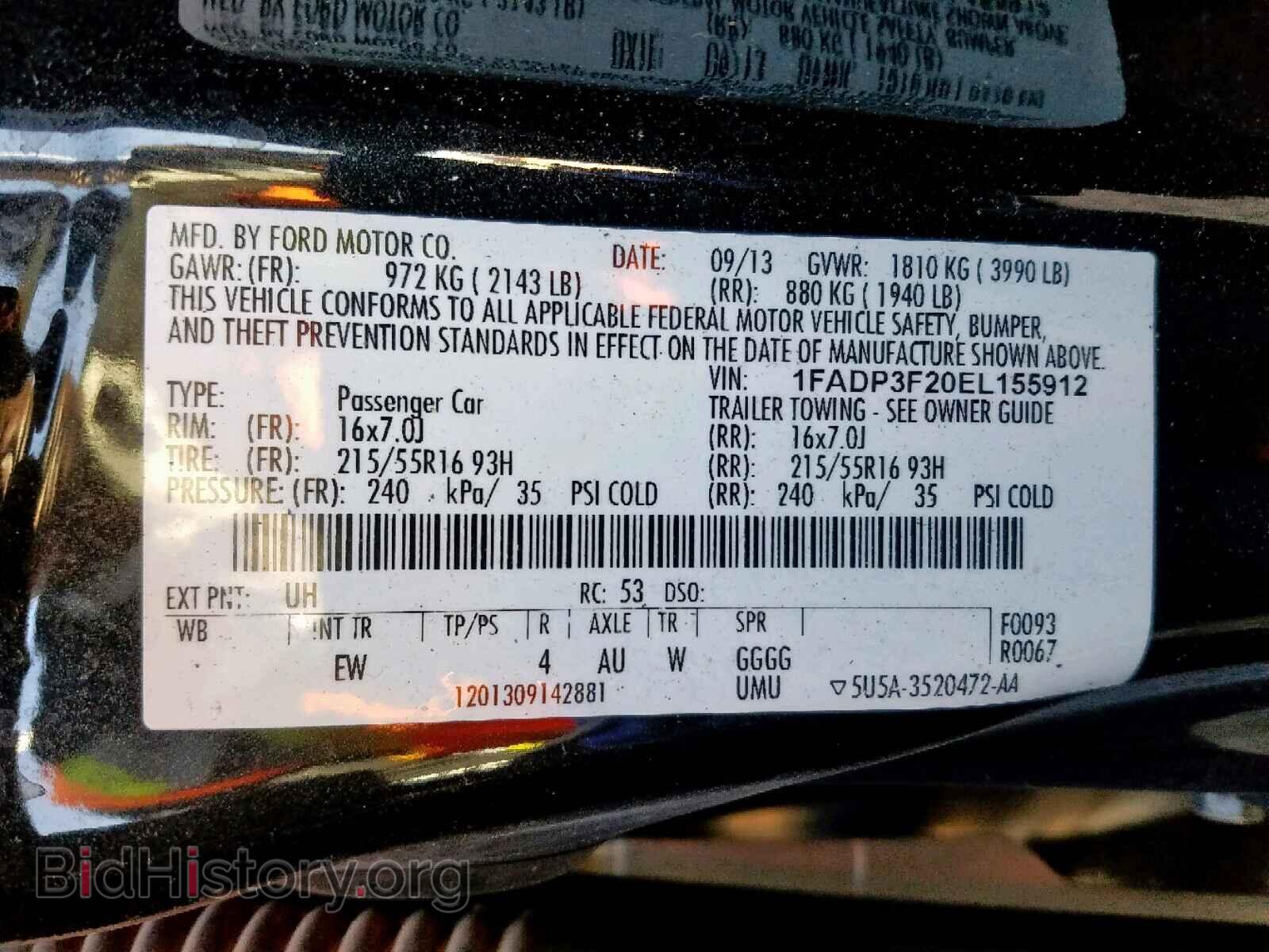 2014 FORD FOCUS SE - VIN: 1FADP3F20EL155912 - Фото 10
