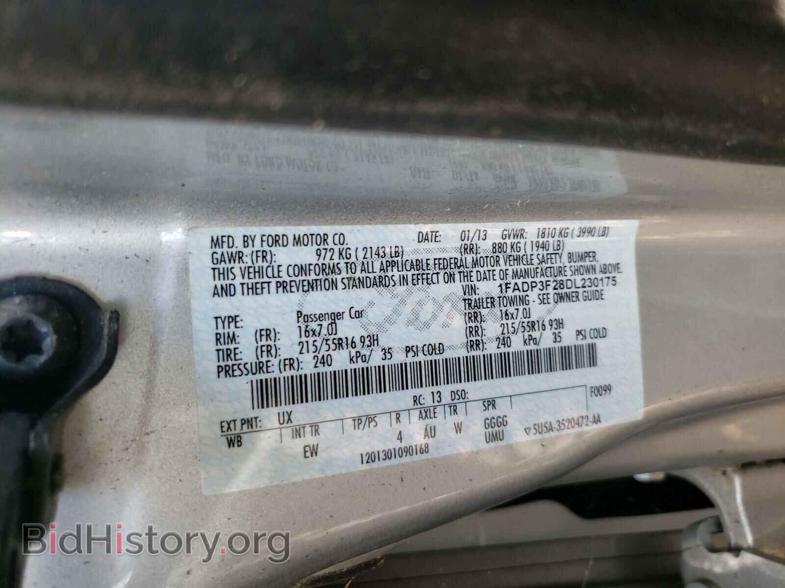 2013 FORD FOCUS - VIN: 1FADP3F28DL230175 - Фото 10
