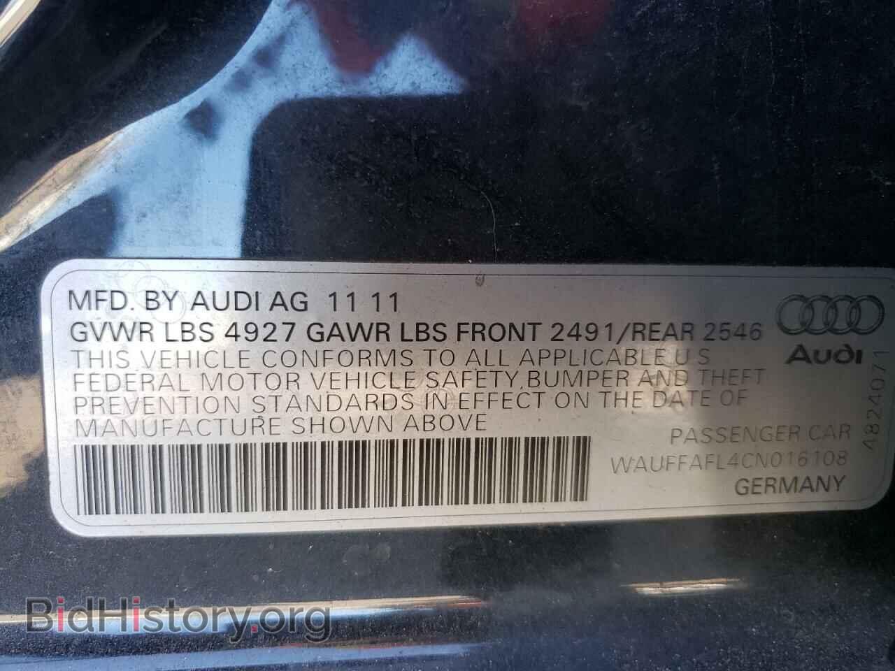 2012 AUDI A4 - VIN: WAUFFAFL4CN016108 - Фото 13