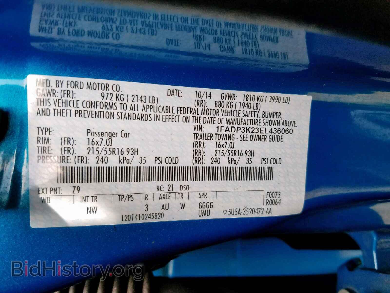 2014 FORD FOCUS SE - VIN: 1FADP3K23EL436060 - Фото 10