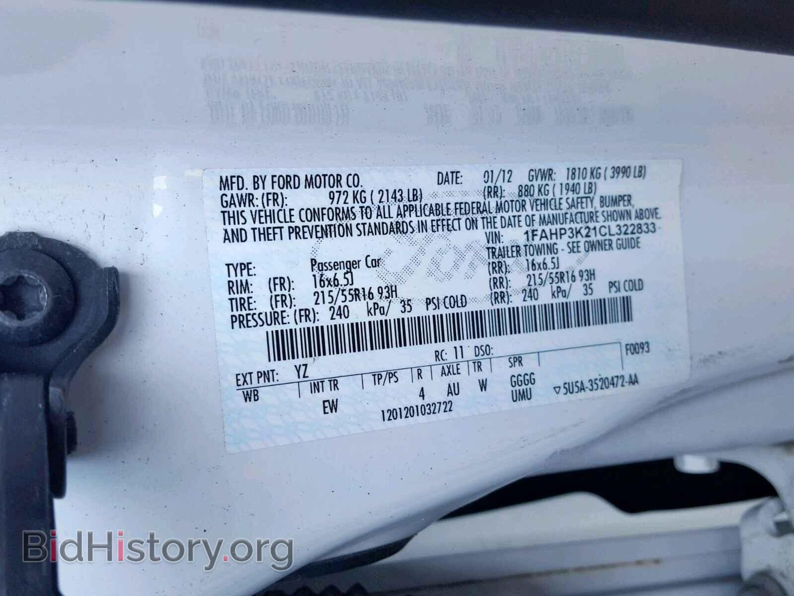 2012 FORD FOCUS SE - VIN: 1FAHP3K21CL322833 - Фото 10