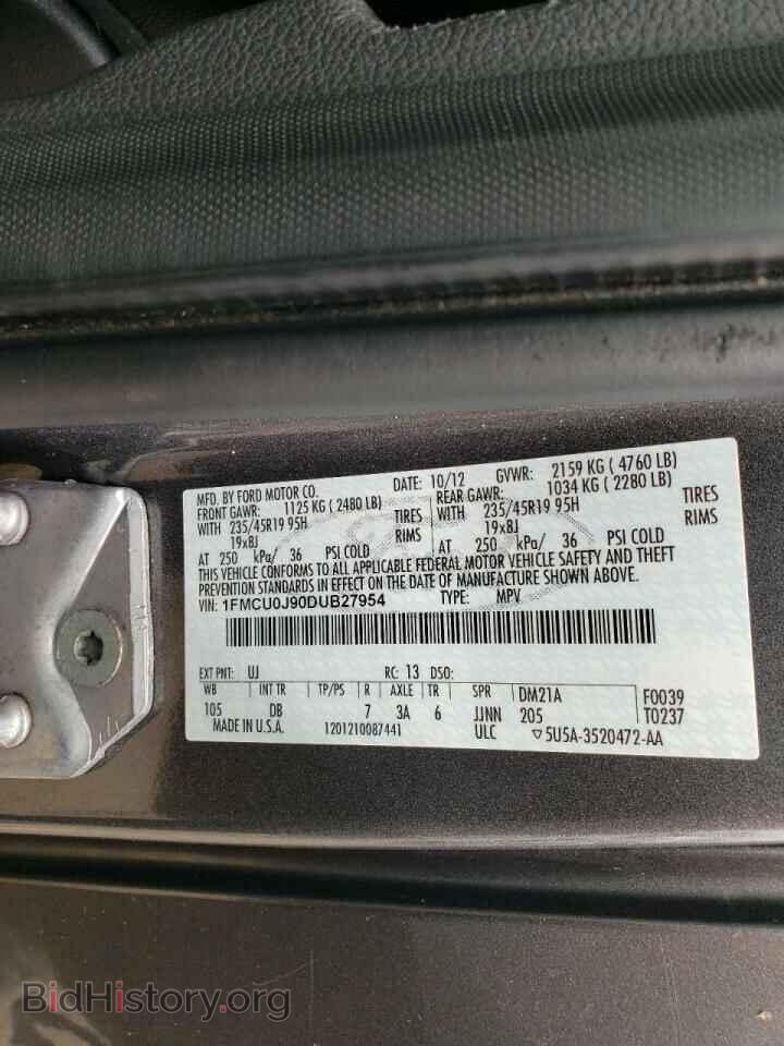 2013 FORD ESCAPE - VIN: 1FMCU0J90DUB27954 - Photo 10