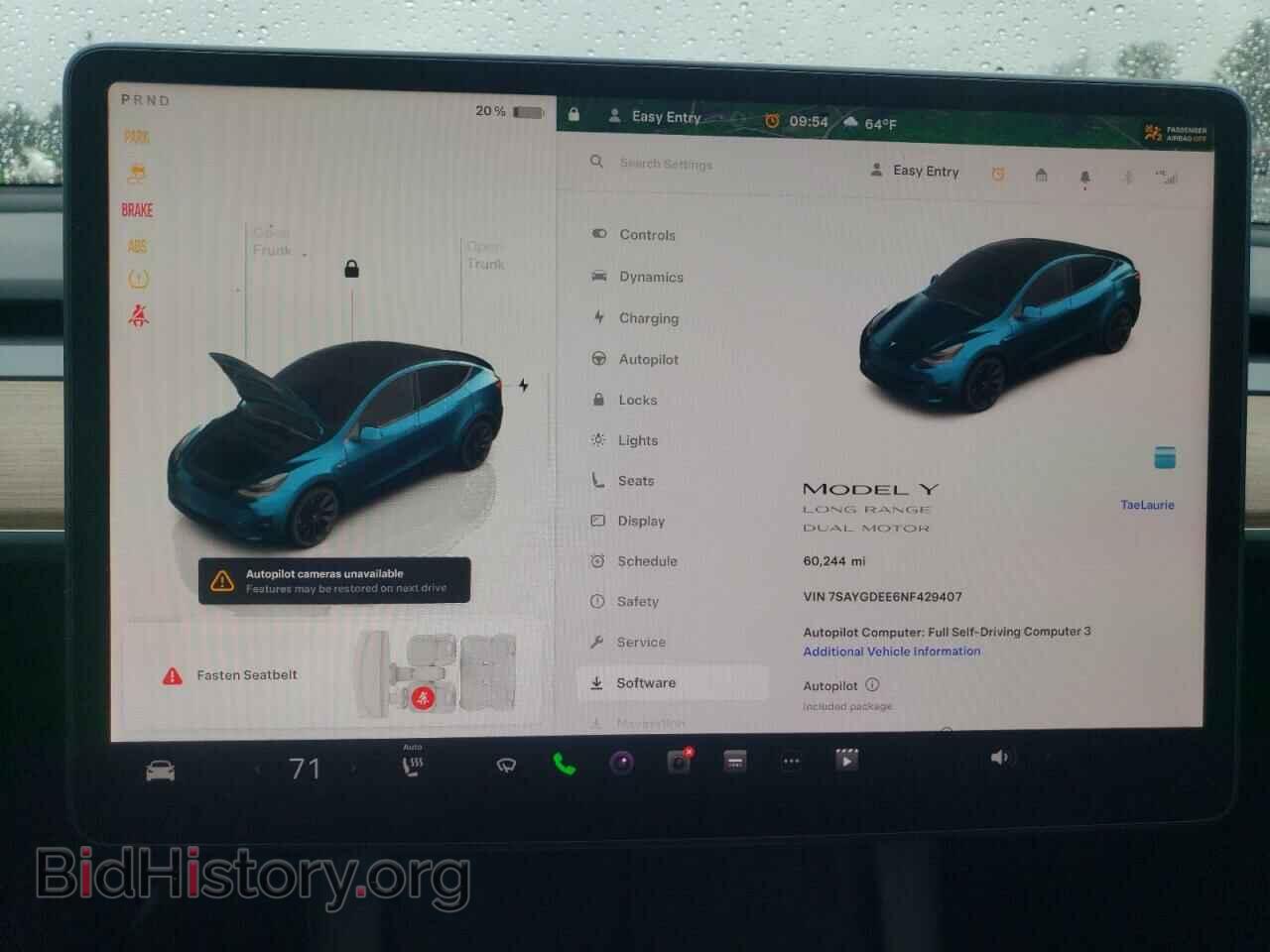 2022 TESLA MODEL Y - VIN: 7SAYGDEE6NF429407 - Фото 9