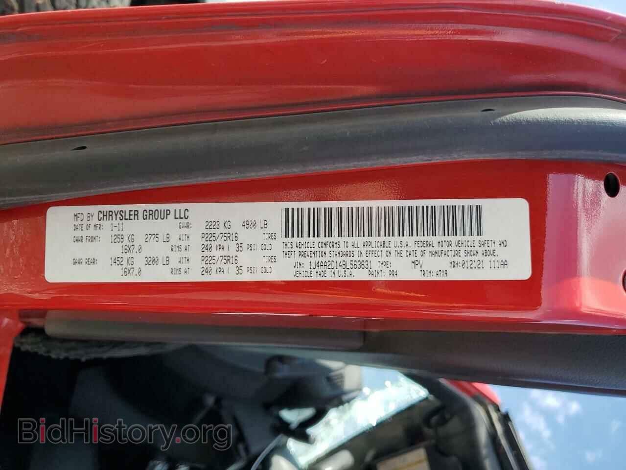 2011 JEEP WRANGLER - VIN: 1J4AA2D14BL563631 - Фото 12