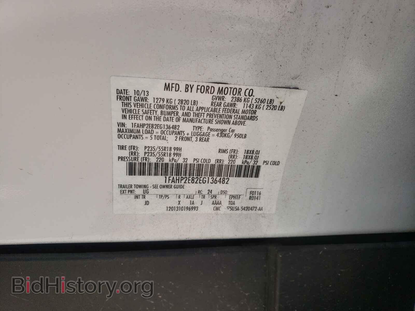 2014 FORD TAURUS - VIN: 1FAHP2E82EG136482 - Фото 10