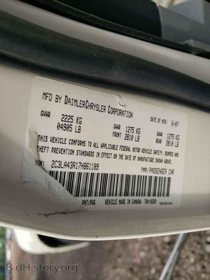 2007 CHRYSLER 300 - VIN: 2C3LA43R17H861189 - Фото 10