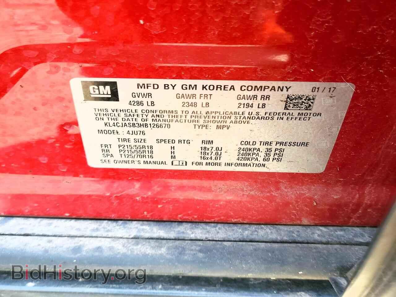 2017 BUICK ENCORE - VIN: KL4CJASB3HB126670 - Фото 13