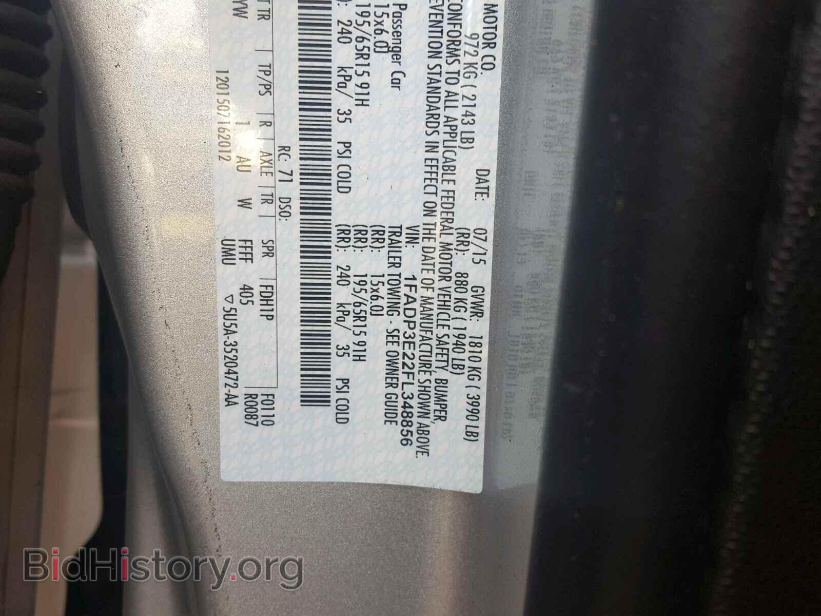2015 FORD FOCUS - VIN: 1FADP3E22FL348856 - Фото 10