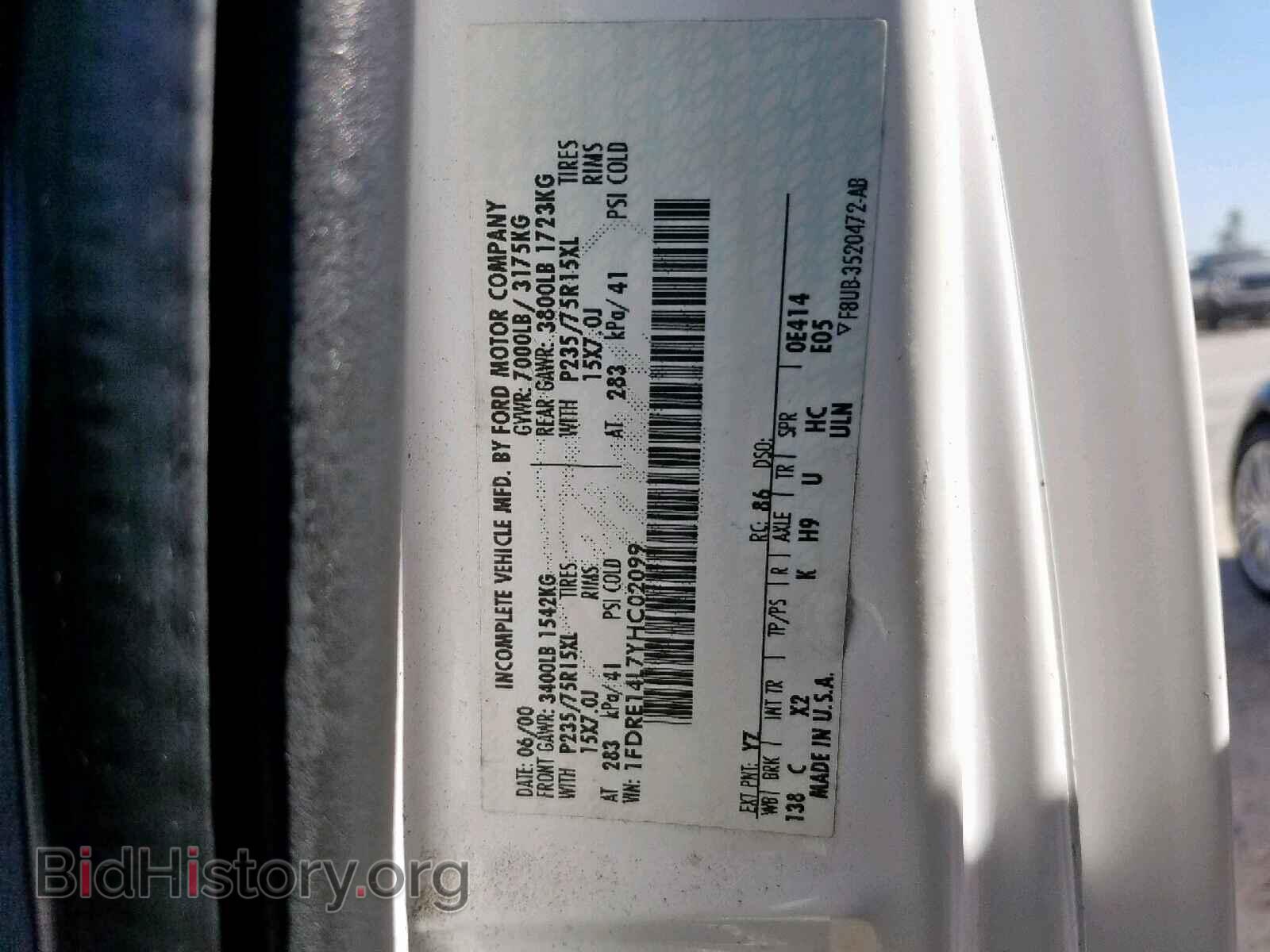 2000 FORD ECONOLINE - VIN: 1FDRE14L7YHC02099 - Photo 10