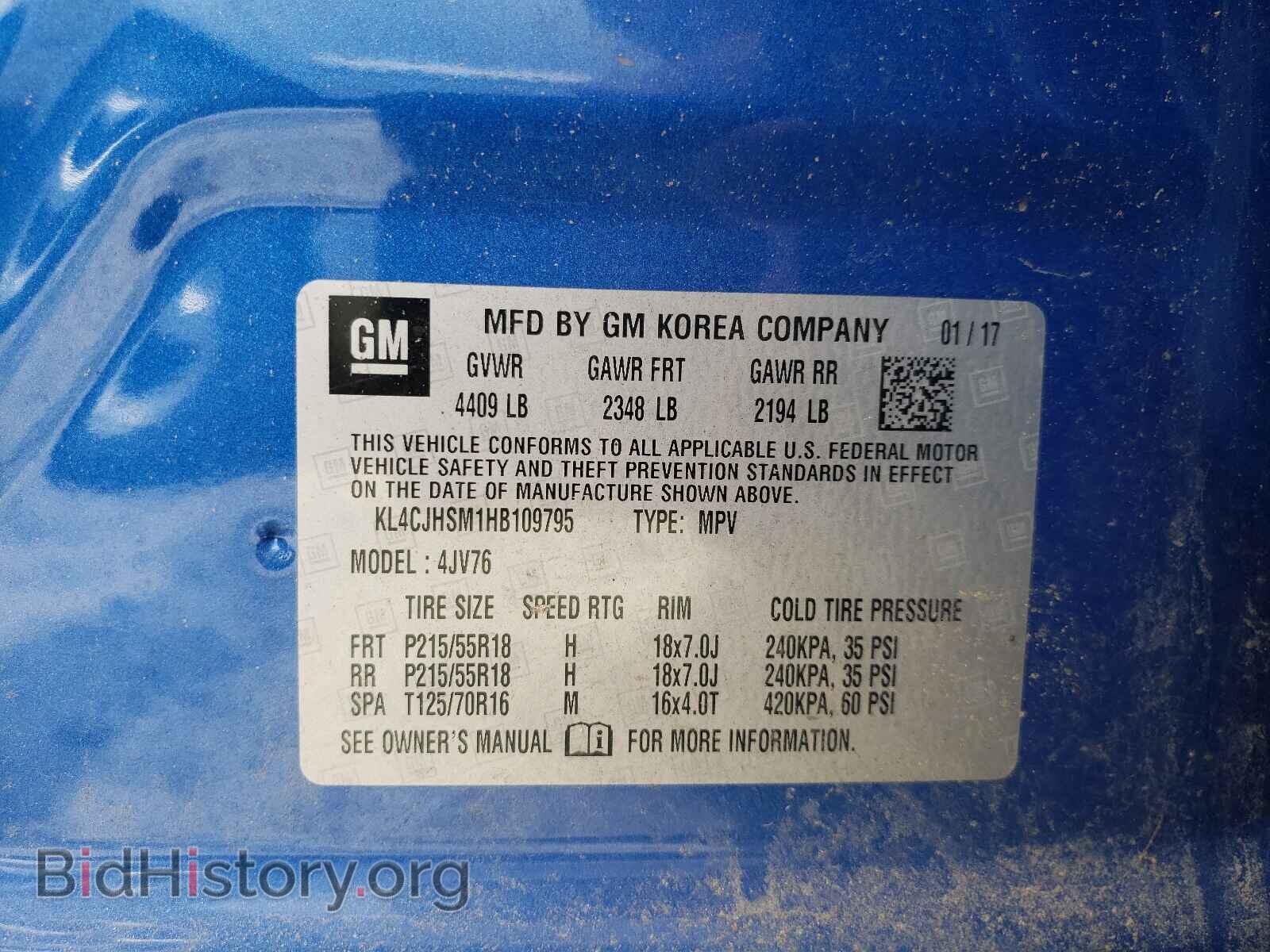 2017 BUICK ENCORE - VIN: KL4CJHSM1HB109795 - Photo 10