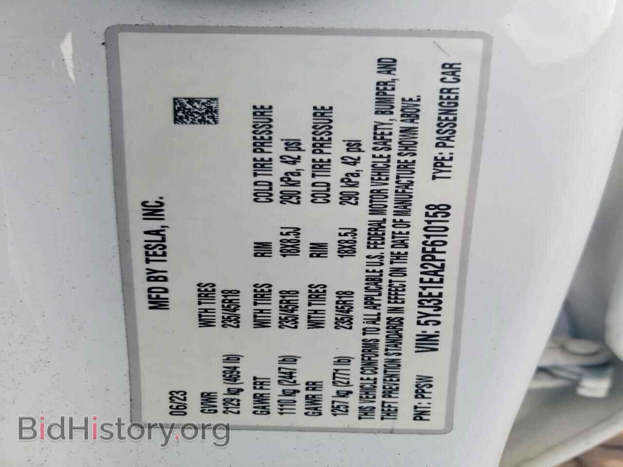 2023 TESLA MODEL 3 - VIN: 5YJ3E1EA2PF610158 - Фото 12