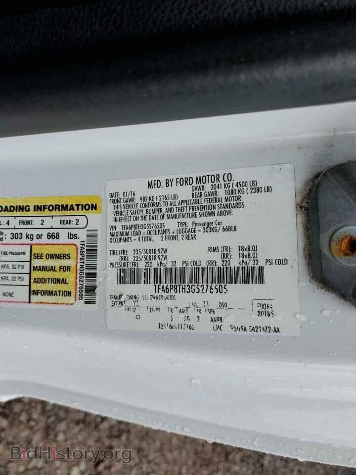 2016 FORD ALL Models - VIN: 1FA6P8TH3G5276505 - Фото 12