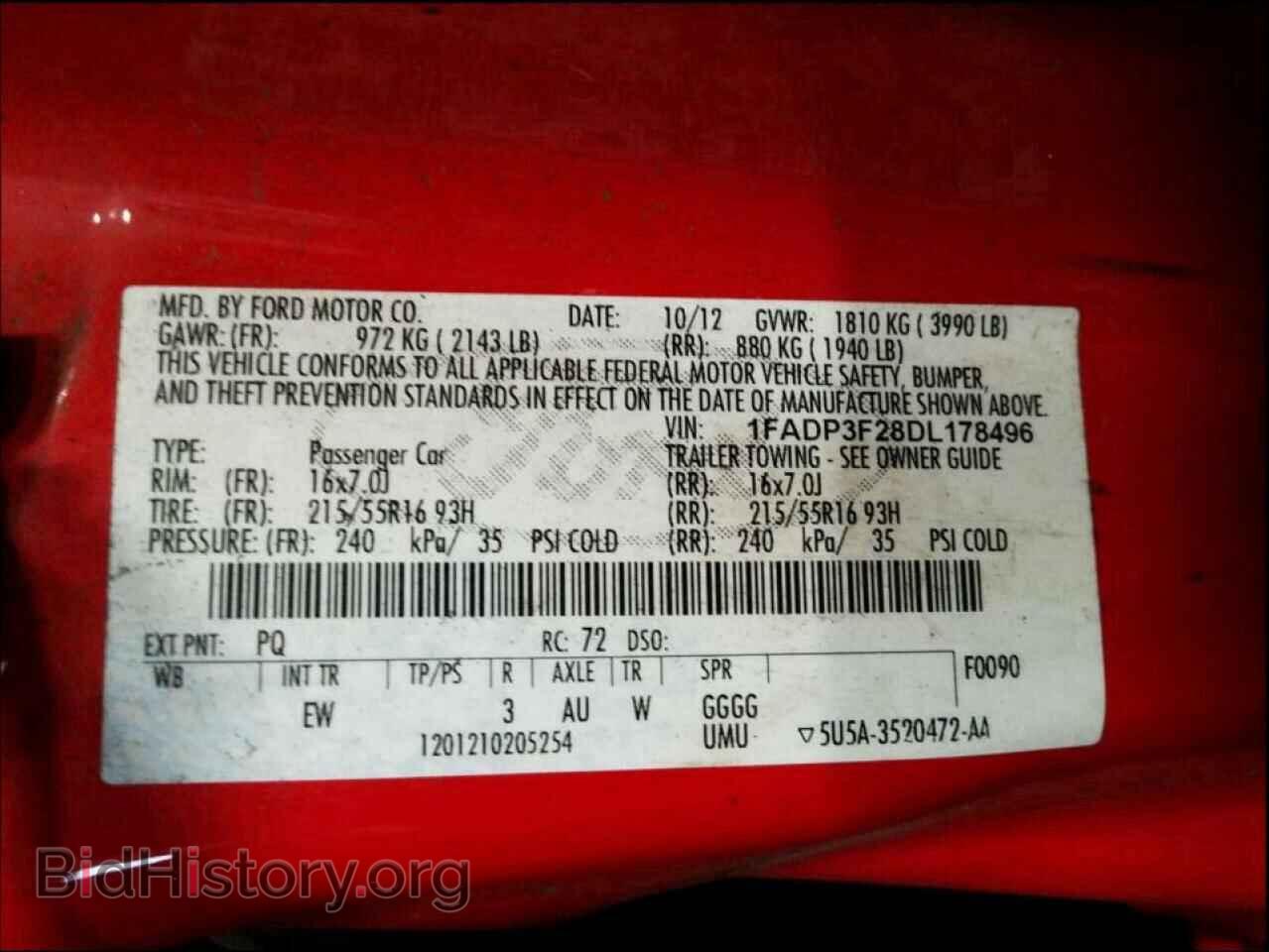 2013 FORD FOCUS - VIN: 1FADP3F28DL178496 - Фото 10