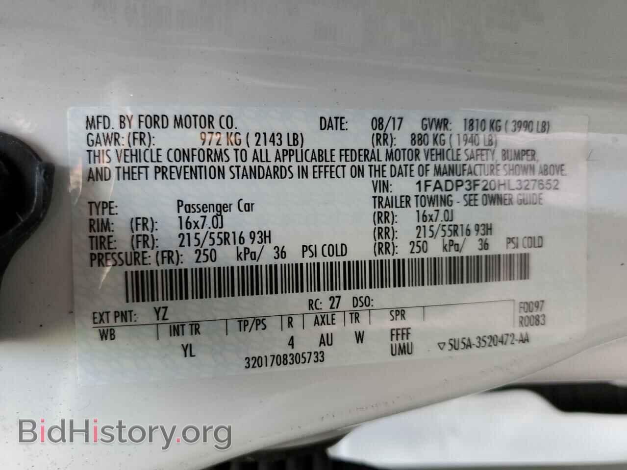 2017 FORD FOCUS - VIN: 1FADP3F20HL327652 - Фото 10
