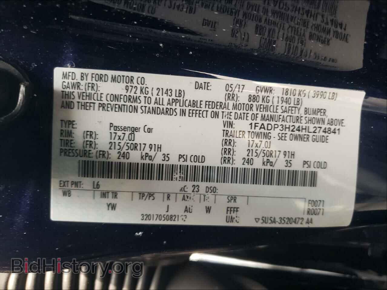 2017 FORD FOCUS - VIN: 1FADP3H24HL274841 - Фото 10
