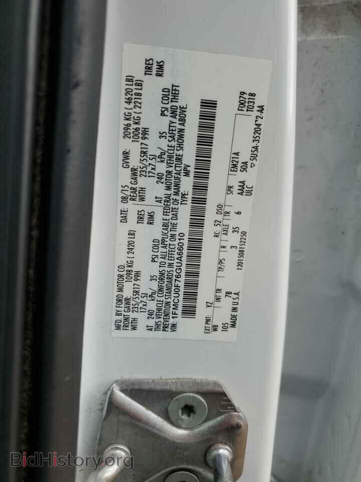 2016 FORD ESCAPE - VIN: 1FMCU0F76GUA66010 - Photo 13
