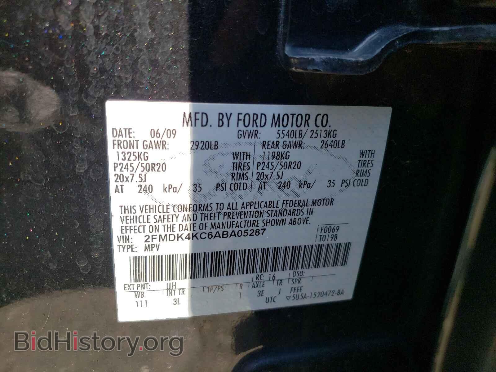 2010 FORD EDGE - VIN: 2FMDK4KC6ABA05287 - Photo 10