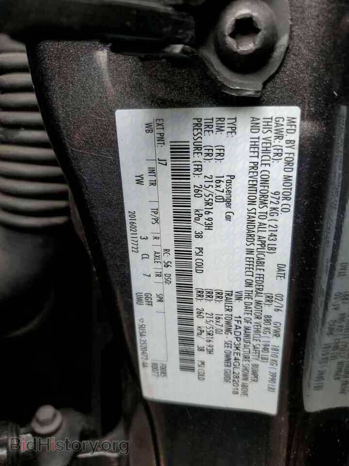 2016 FORD FOCUS - VIN: 1FADP3KE4GL282018 - Фото 12