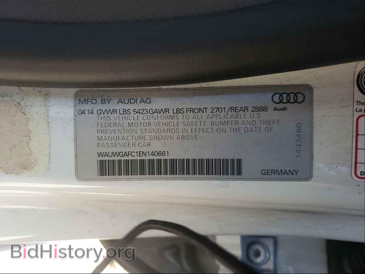 2014 AUDI A7 - VIN: WAUWGAFC1EN140661 - Фото 10