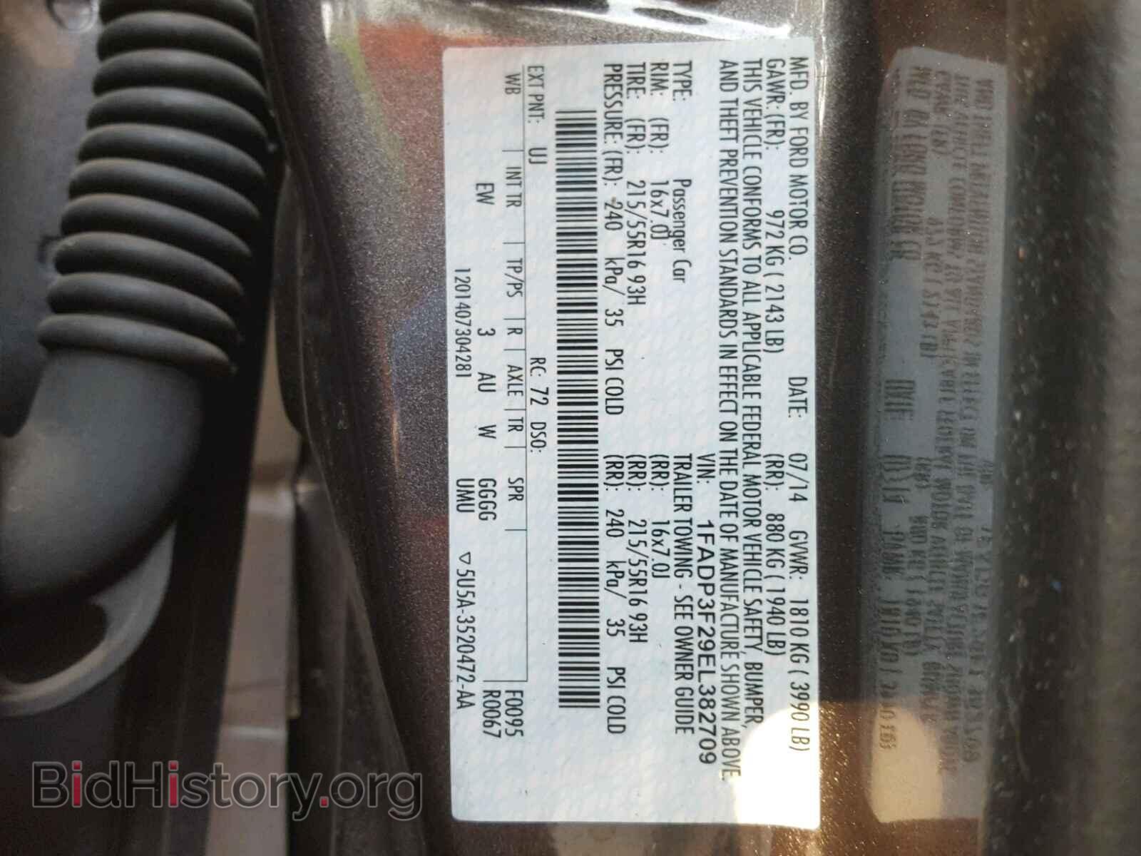 2014 FORD FOCUS - VIN: 1FADP3F29EL382709 - Фото 10