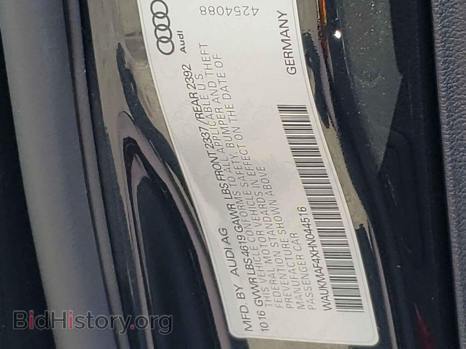 2017 AUDI A4 - VIN: WAUKMAF4XHN044516 - Фото 10
